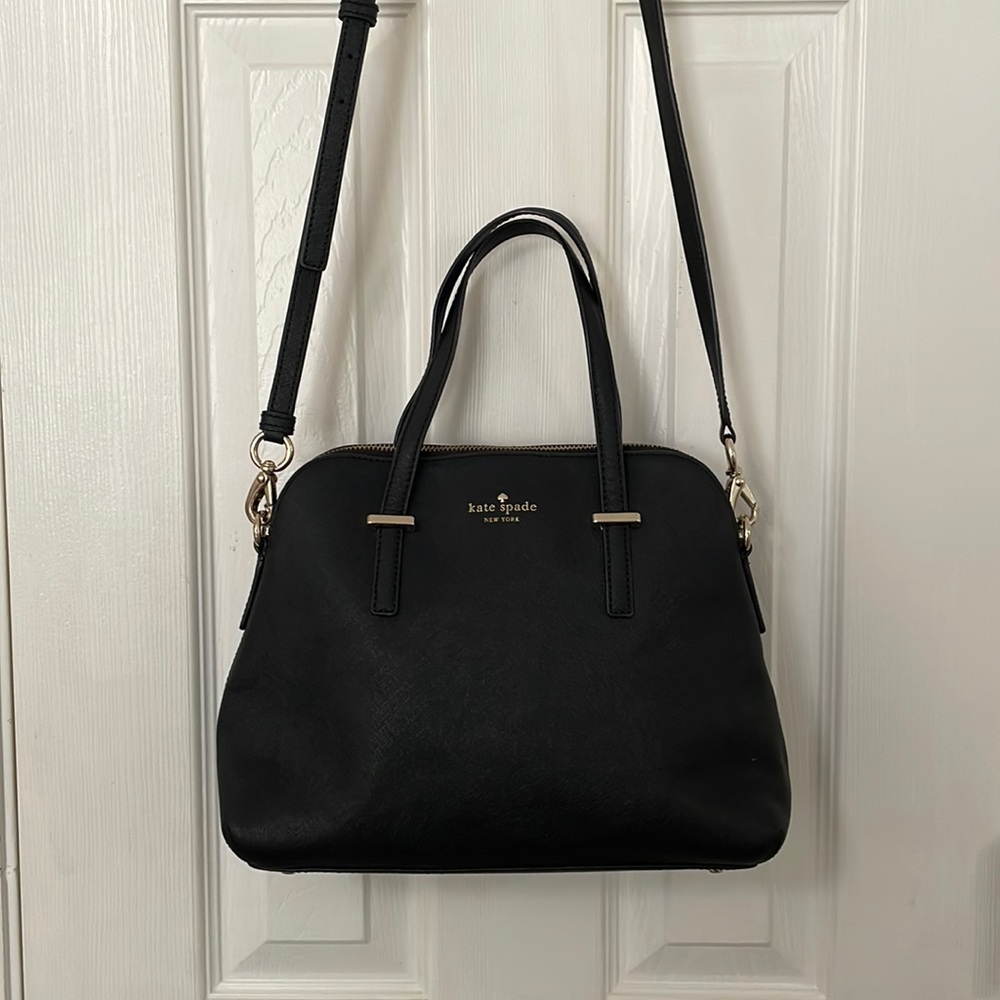 Kate Spade black saffiano leather crossbody bag